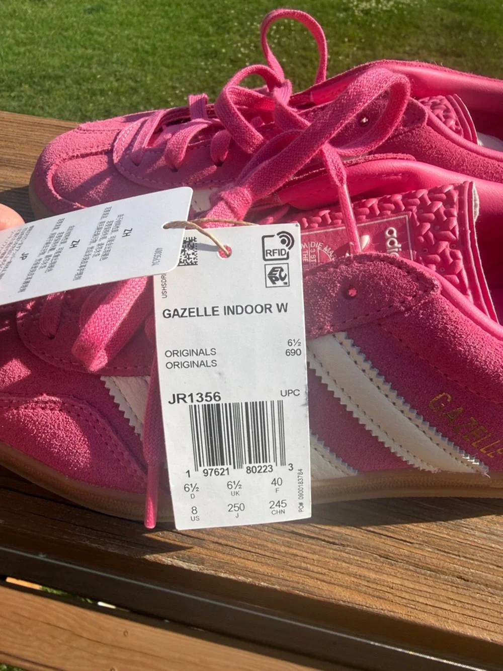 Adidas Gazelle Indoor Gum Pink and White Sneakers Size 8 - Picture 6 of 12